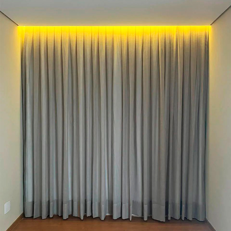 Cortina de tecido em linho + blackout 100%